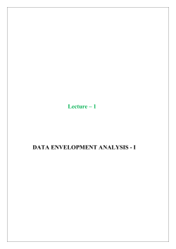 Lecture &ndash; 1