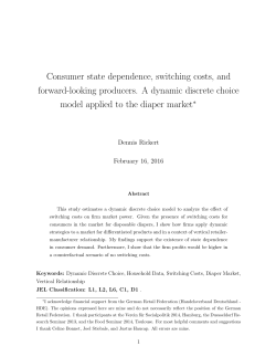 Consumer state dependence, switching costs, and forward