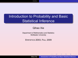 Introduction to Probability and Basic Statistical Inference