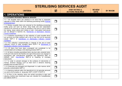 STERILISING SERVICES AUDIT