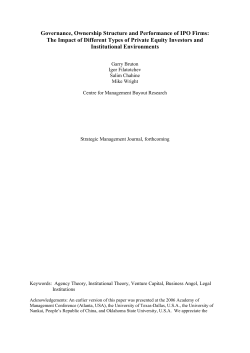 Governance, Ownership Structure and Performance of IPO Firms