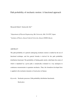 Path probability of stochastic motion: A functional approach