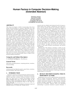 Human Factors in Computer Decision-Making