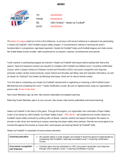 MEMO TO: XXXXXXXX FROM: XXXXXXXX RE: USA Football