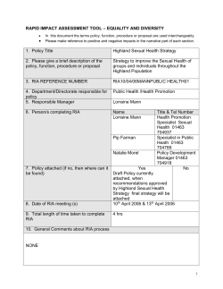 rapid impact assessment tool &ndash; equality and diversity