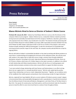 Maeve McInnis Hired to Serve as Director of Sodexo`s Maine Course