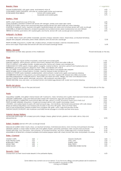MENU - Valeries Italian