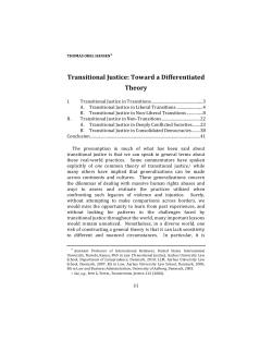 Transitional Justice: Toward a Differentiated Theory
