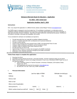 DARE application - Alternative Routes to Certification