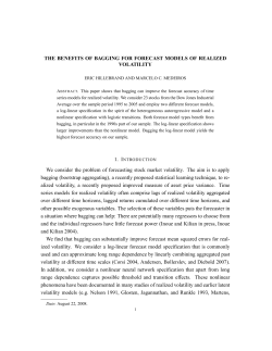THE BENEFITS OF BAGGING FOR FORECAST MODELS OF