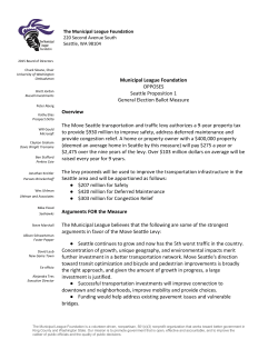 Municipal League Foundation OPPOSES Seattle Proposition 1