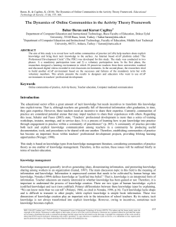 The Dynamics of Online Communities in the Activity Theory