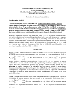 EE315 Probability in Electrical Engineering (151) Project