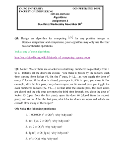 Q1: Design an algorithm for computing &lfloor; &rfloor;n for any positive integer