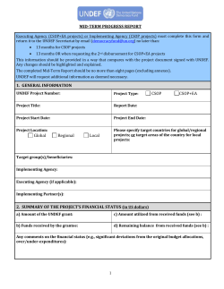 Mid-Term Progress Report Assessment Sheet for One Year Projects