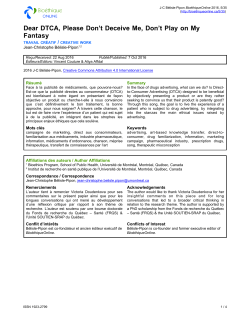 Dear DTCA, Please Don`t Deceive Me, Don`t Play on My Fantasy