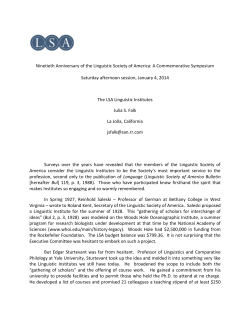 The LSA Linguistic Institutes, Julia S. Falk