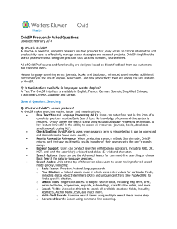 OvidSP Frequently Asked Questions