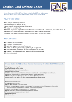 Caution Card Offence Codes