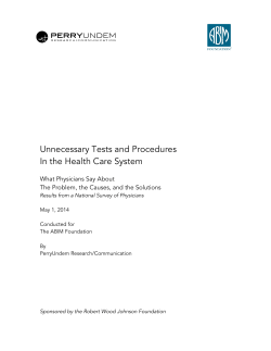 Unnecessary Tests and Procedures In the Health