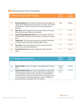 SRS Bootcamp Prep Checklist