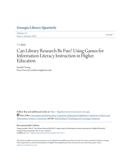 Can Library Research Be Fun? Using Games for Information