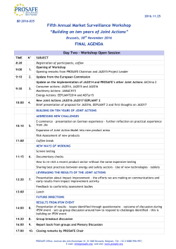 Agenda - PROSAFE