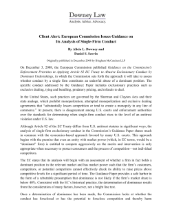 European Commission Issues Guidance on Its Analysis of Single
