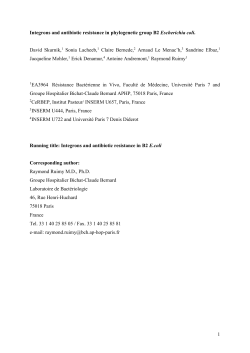 Integrons, and antibiotic resistance in phylogenetic group B2