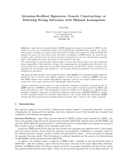 Intrusion-Resilient Signatures: Generic