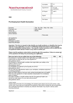 pre employment health declaration