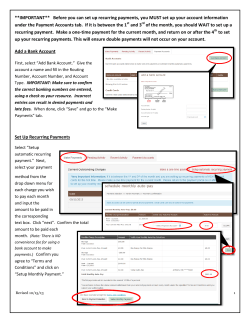 IMPORTANT** Before you can set up recurring payments