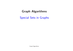 Graph Algorithms Special Sets in Graphs