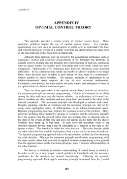 APPENDIX IV OPTIMAL CONTROL THEORY