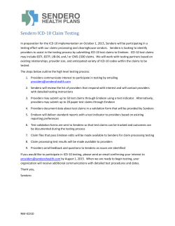 Sendero ICD-10 Claim Testing