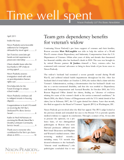 Team gets dependency benefits for veteran`s widow