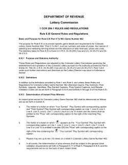 department of revenue - Colorado Secretary of State