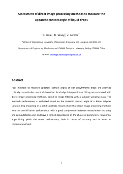 Assessment of direct image processing methods to measure the