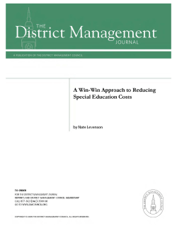 A Win-Win Approach to Reducing Special Education Costs