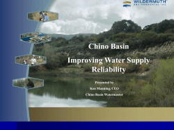 Chino Basin Optimum Basin Management Program to Maximize
