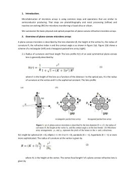 Introduction. Microfabrication of microlens arrays is using common