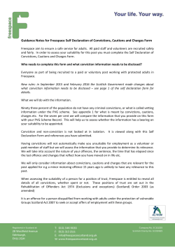 Guidance Notes &ndash; Self Declaration of Convictions