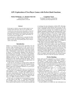 GPU Exploration of Two-Player Games with Perfect Hash