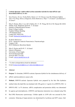 Fluorescence labelling of cationic liposomes and f