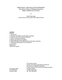 DEMOCRACY AND EDUCATION SPENDING: Has Africa`s Move to