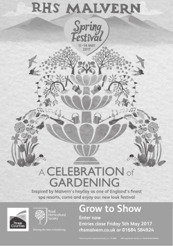 Grow to Show Grow to Show - RHS Malvern Spring Festival