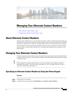 Managing Your Alternate Contact Numbers