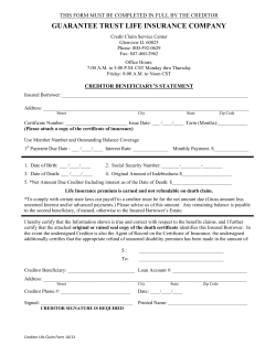 Credit Life Claim Form