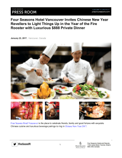 Four Seasons Hotel Vancouver Invites Chinese New Year Revellers