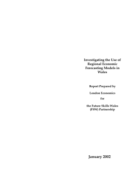 Investigating the Use of Reginoal Economic Forecasting Models in